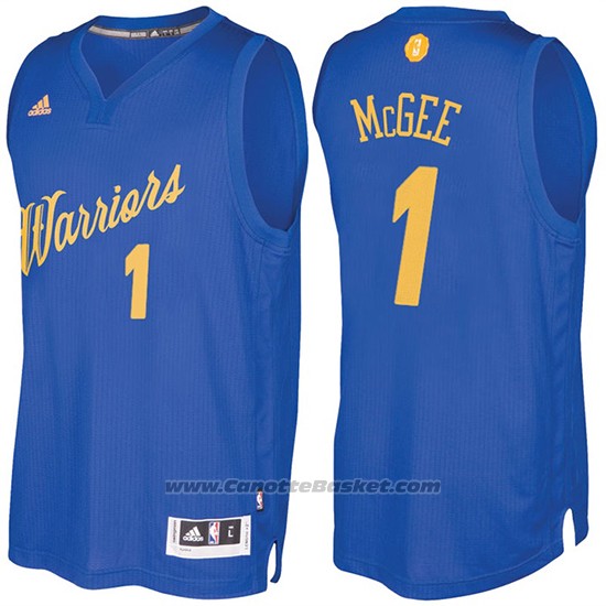 Maglia Natale 2016 Golden State Warriors Javale McGee #1 Blu
